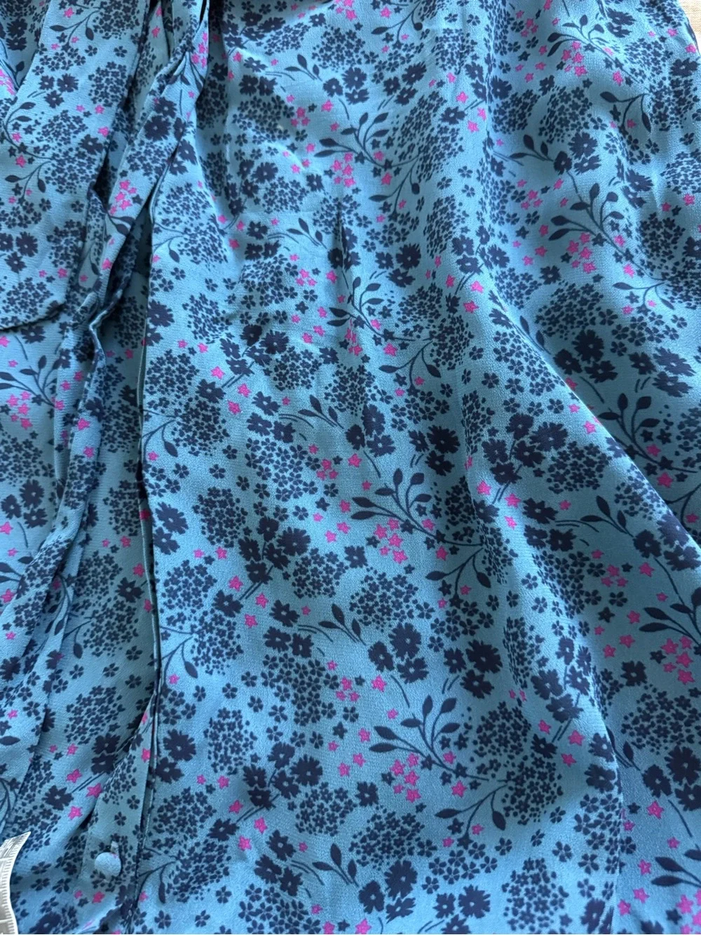 Boden Ruffle Yoke Midi Shirt Floral Dress Size 6